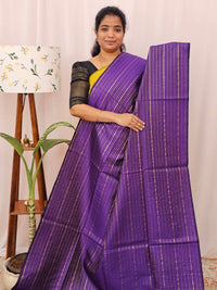Semi Raw Silk - Purple with Yellow