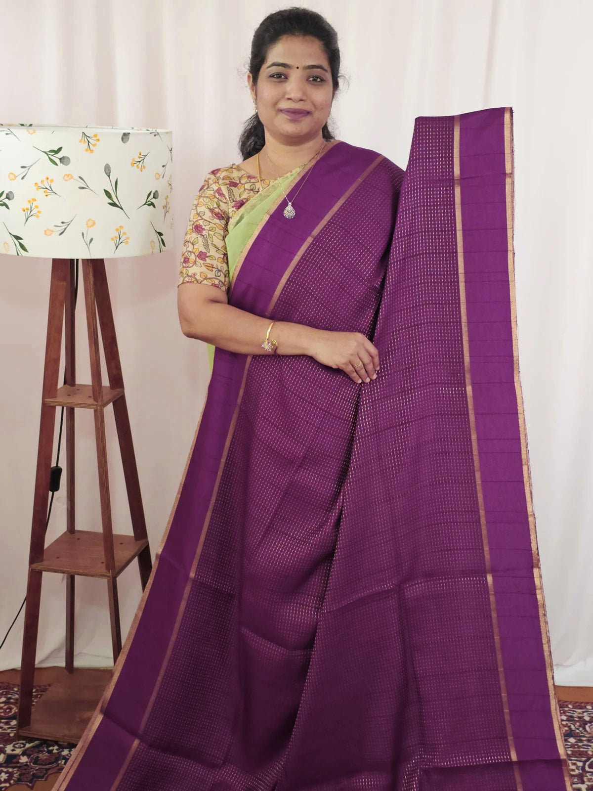Soft Semi Tussar with Zari Weaving Saree - Magenta Pink