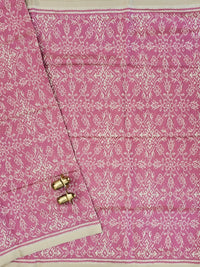 Patola Inspried Semi Tussar Saree  - Pastel Pink
