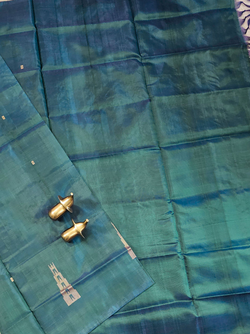 Chinnalampattu Saree - Peacock Bluish Green