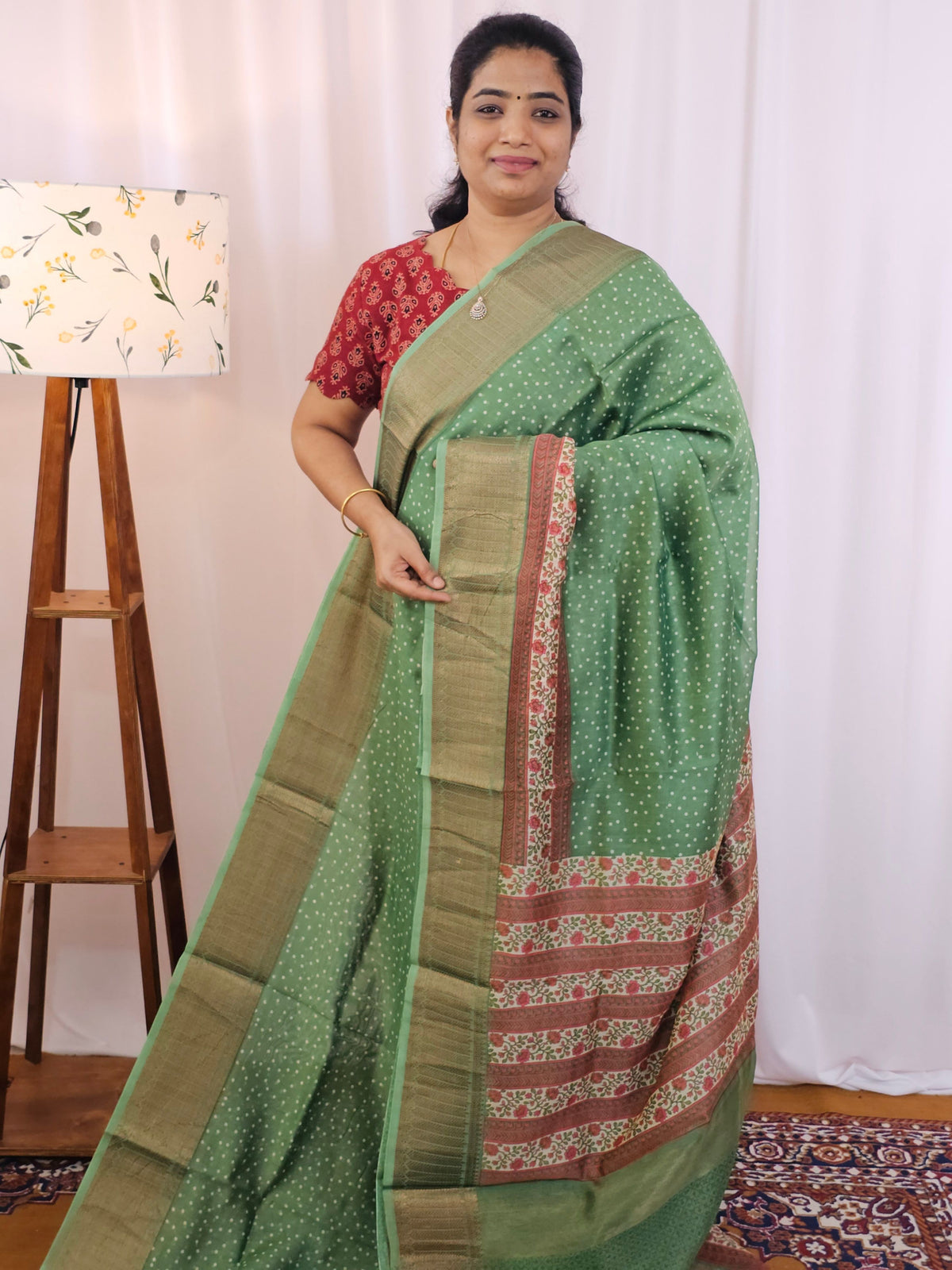 Pure Chanderi Butter Silk - Green