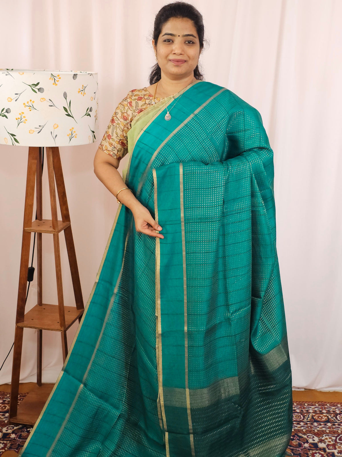 Soft Semi Tussar with Zari Weaving Saree - Sea Green