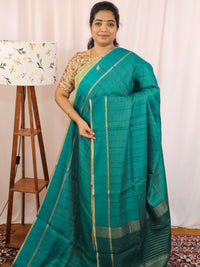 Soft Semi Tussar with Zari Weaving Saree - Sea Green