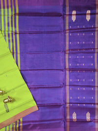 Green with Purple Chinnalampattu Saree with Blouse