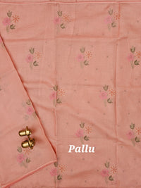 Premium Super Net Kota Saree - Pastel Peach