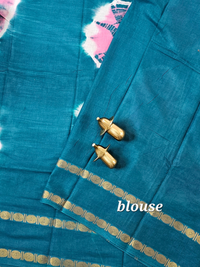 Madurai Sungadi Cotton Saree - Pink with Peacock Green