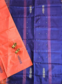 Chinnalampattu Saree - Dark Peach with Blue