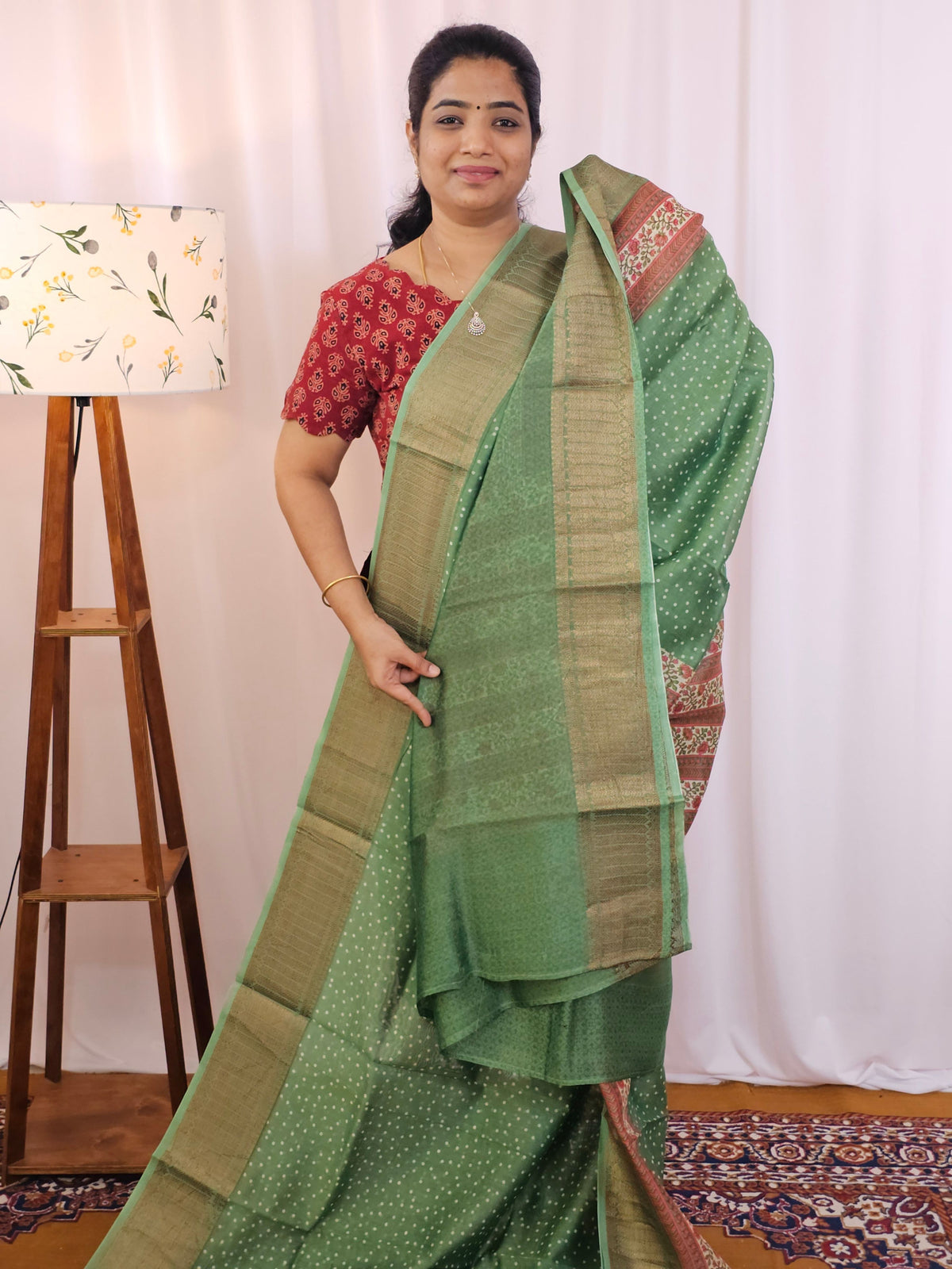 Pure Chanderi Butter Silk - Green