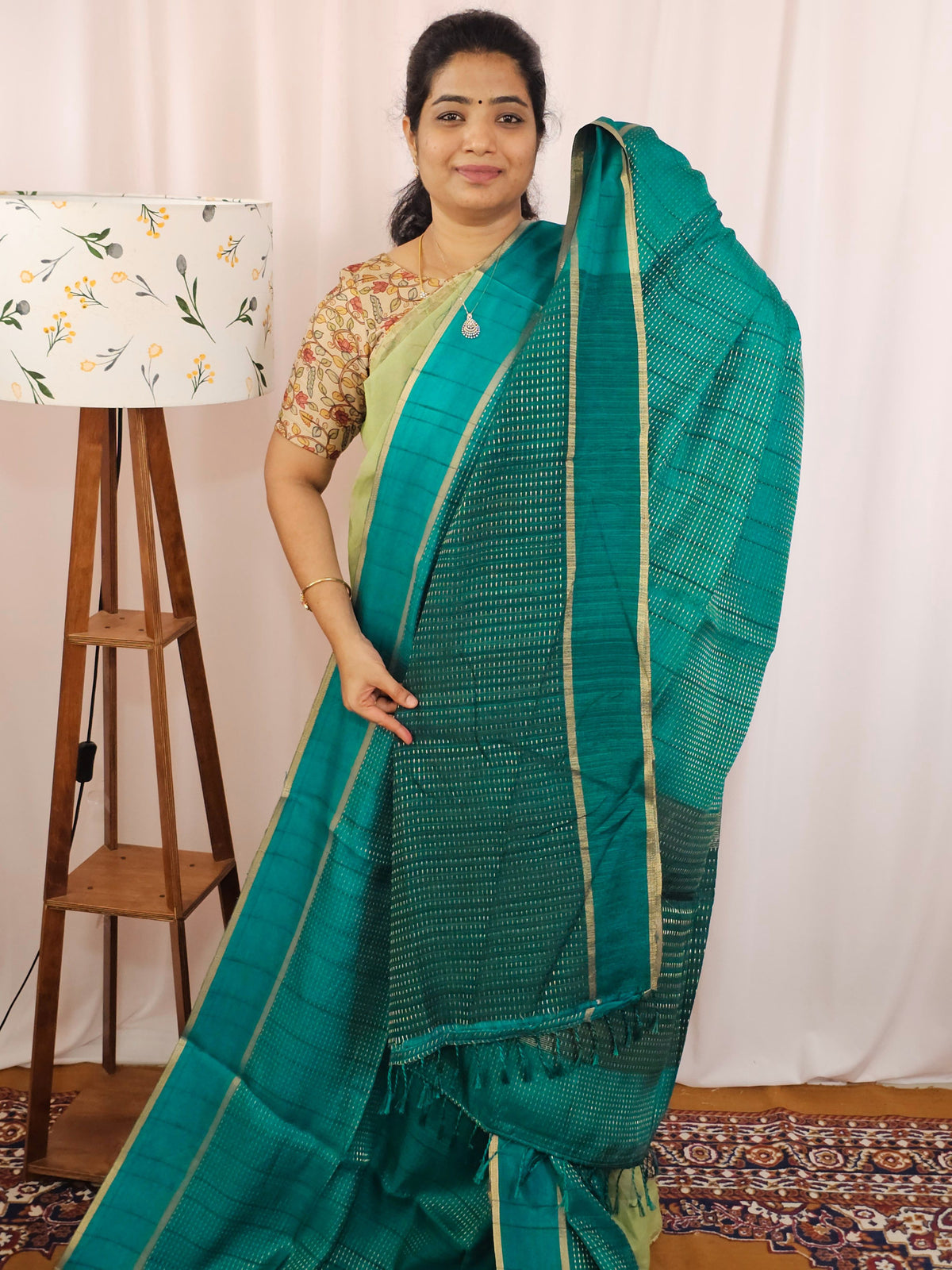 Soft Semi Tussar with Zari Weaving Saree - Sea Green