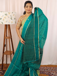 Soft Semi Tussar with Zari Weaving Saree - Sea Green