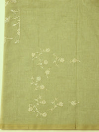 Linen Tissue with Aari Work - Sage Green