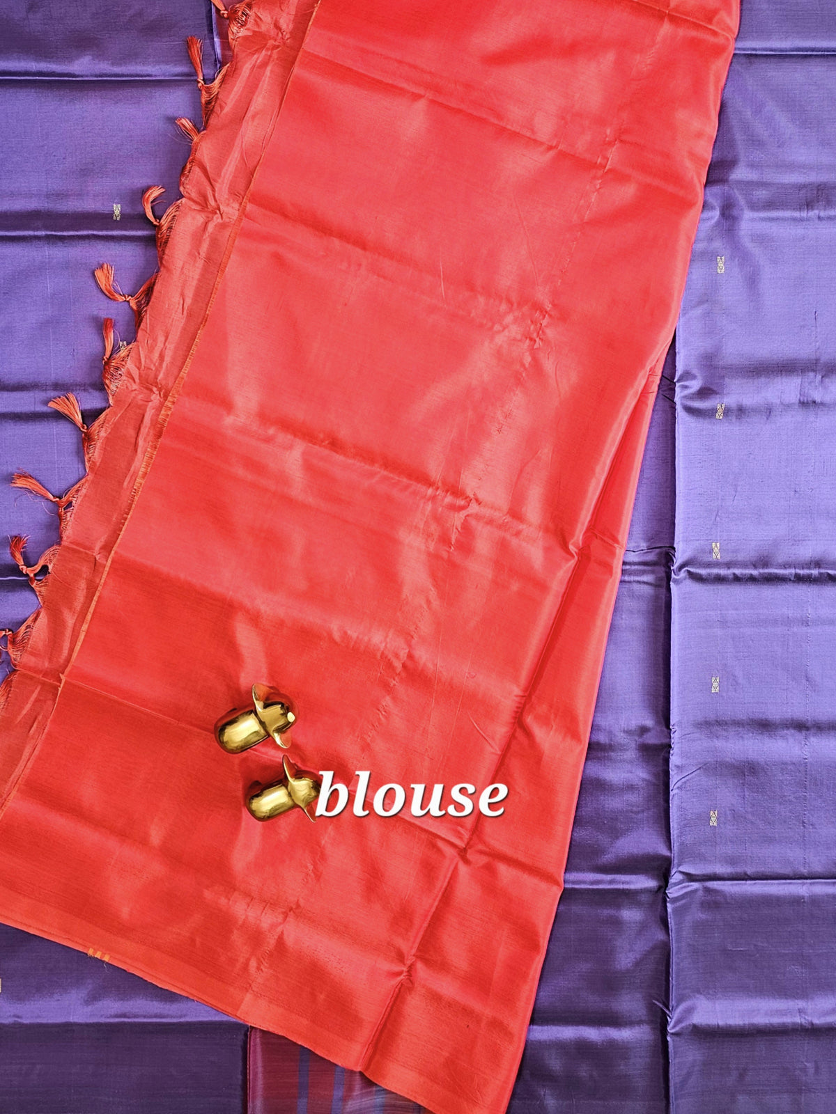 Blue with RedChinnalampattu Saree with Blouse