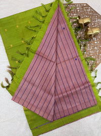 Chinnalampattu Saree - Onion Pink with Green