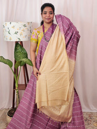 Bhagalpuri Fancy Sarees - Dark Onion Pink with Cream