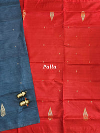 Chinnalampattu Saree - Grey with Red