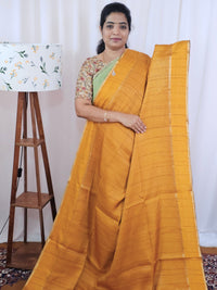 Soft Semi Tussar with Zari Weaving Saree - Mango Yellow