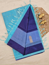Chinnalampattu Saree- Violet with Sky Blue