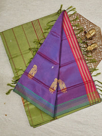 Pink with Green Chinnalampattu Saree with Blouse