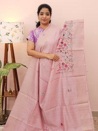Premium Soft Linen Tissue with Hand Emboridery - Purple