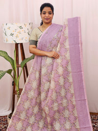 Premium Super Net Kota Saree - Pastel Pink