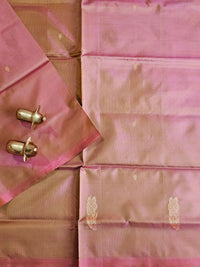Chinnalampattu Saree - Dual Shade Greenish Pink with Peach