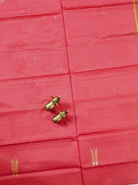 Chinnalampattu Saree with Blouse - Peachish Orange with Green