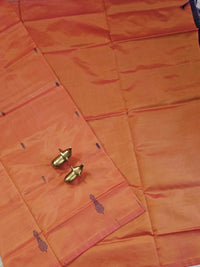 Chinnalampattu Saree - Dark Orange with Purple
