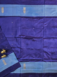 Chinnalampattu Saree- Violet with Sky Blue