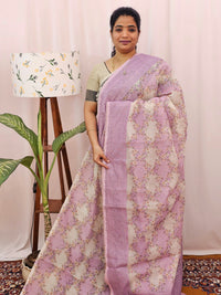 Premium Super Net Kota Saree - Pastel Pink