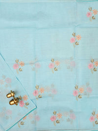 Premium Kota Weaving Saree - Pastel Blue
