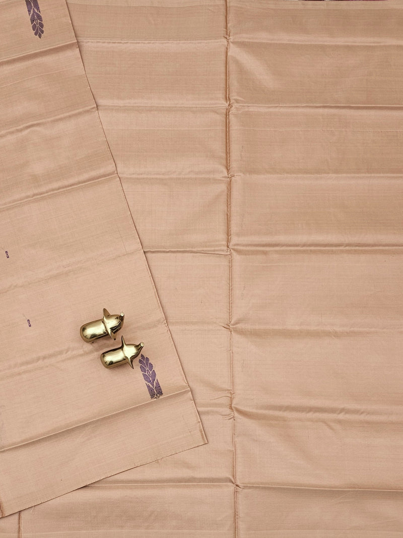 Cream with Magenta Pink Chinnalampattu Saree with Blouse