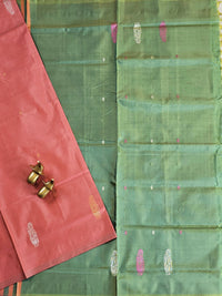 Chinnalampattu Saree - Peach with Green