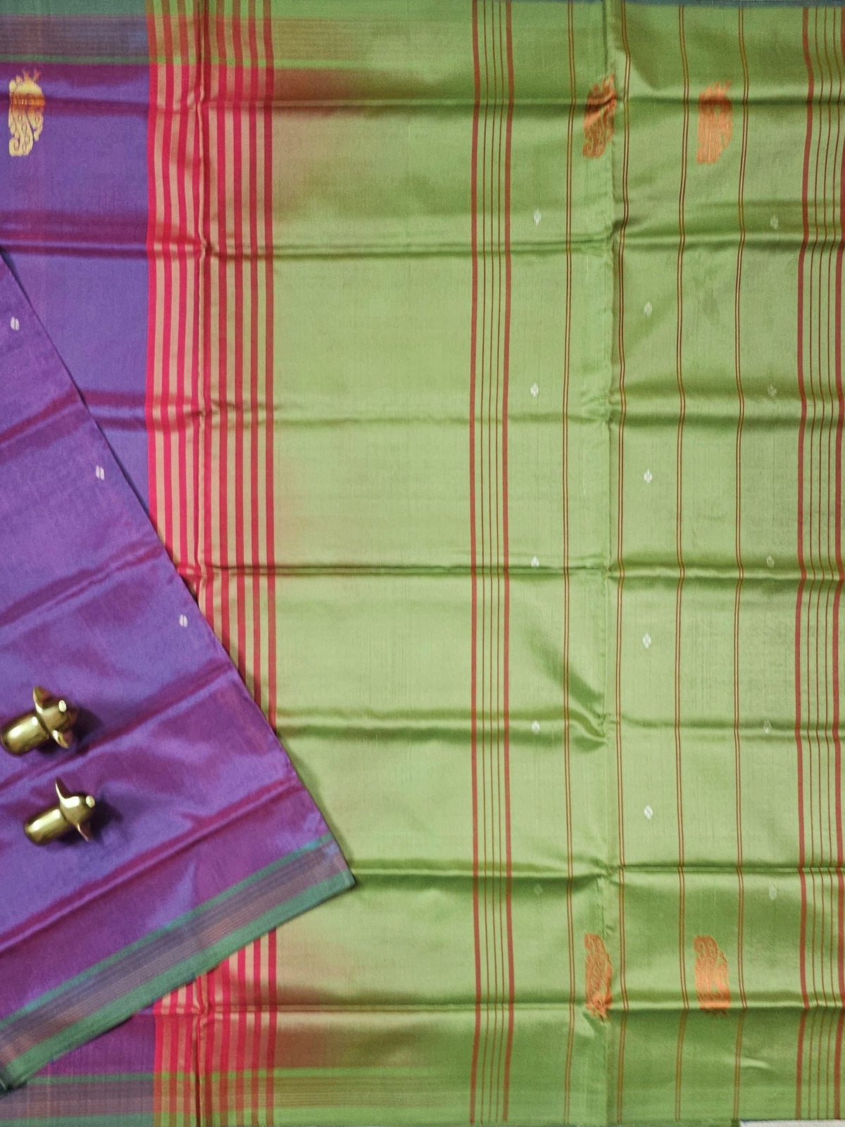 Pink with Green Chinnalampattu Saree with Blouse