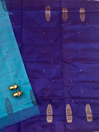 Chinnalampattu Saree - Blue with Purple