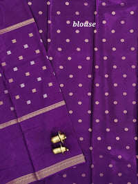 Semi Mysore Crepe Silk Saree -   Purple