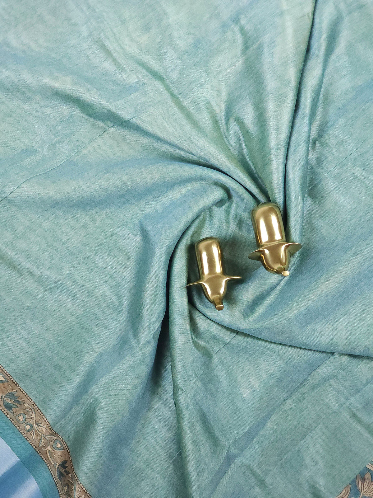 Soft Semi Tussar with Digital Prints - Blue