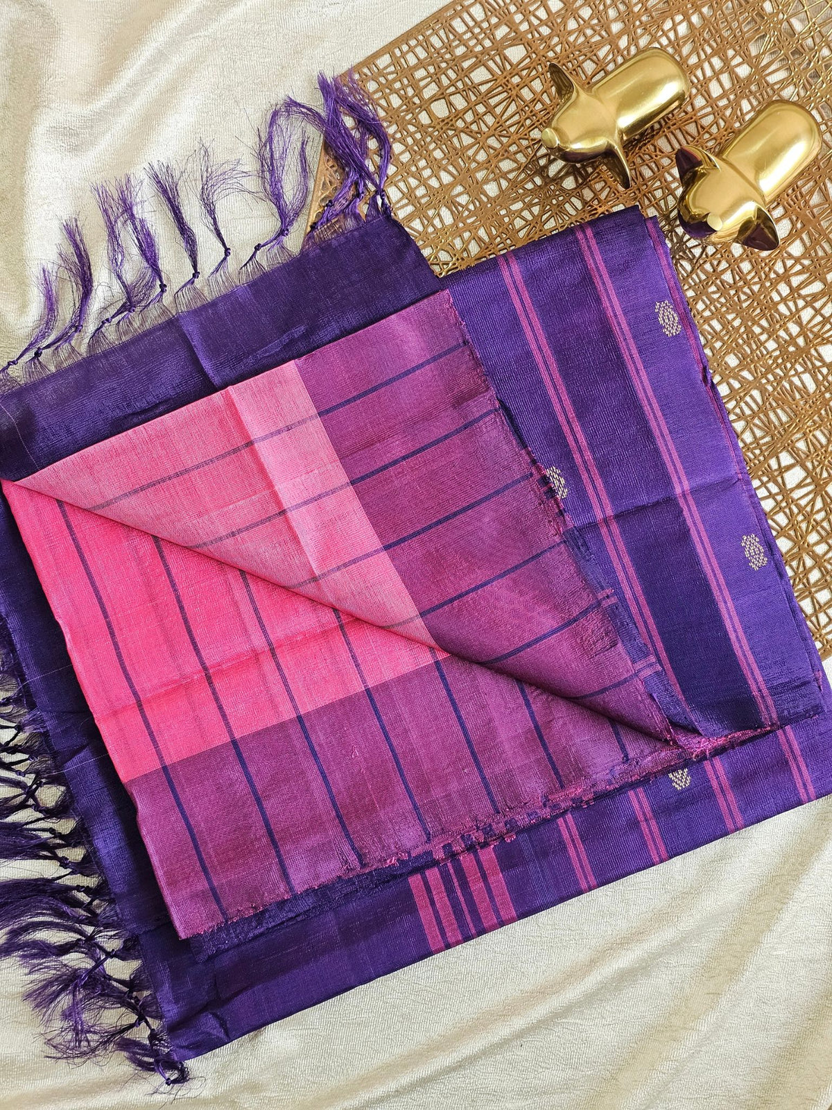 Chinnalampattu Saree - Pink with Violet
