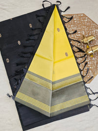 Chinnalampattu Saree - Sandal Yellow with Black