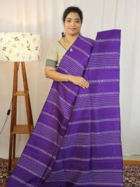 Semi Raw Silk - Dark Purple with Lavender