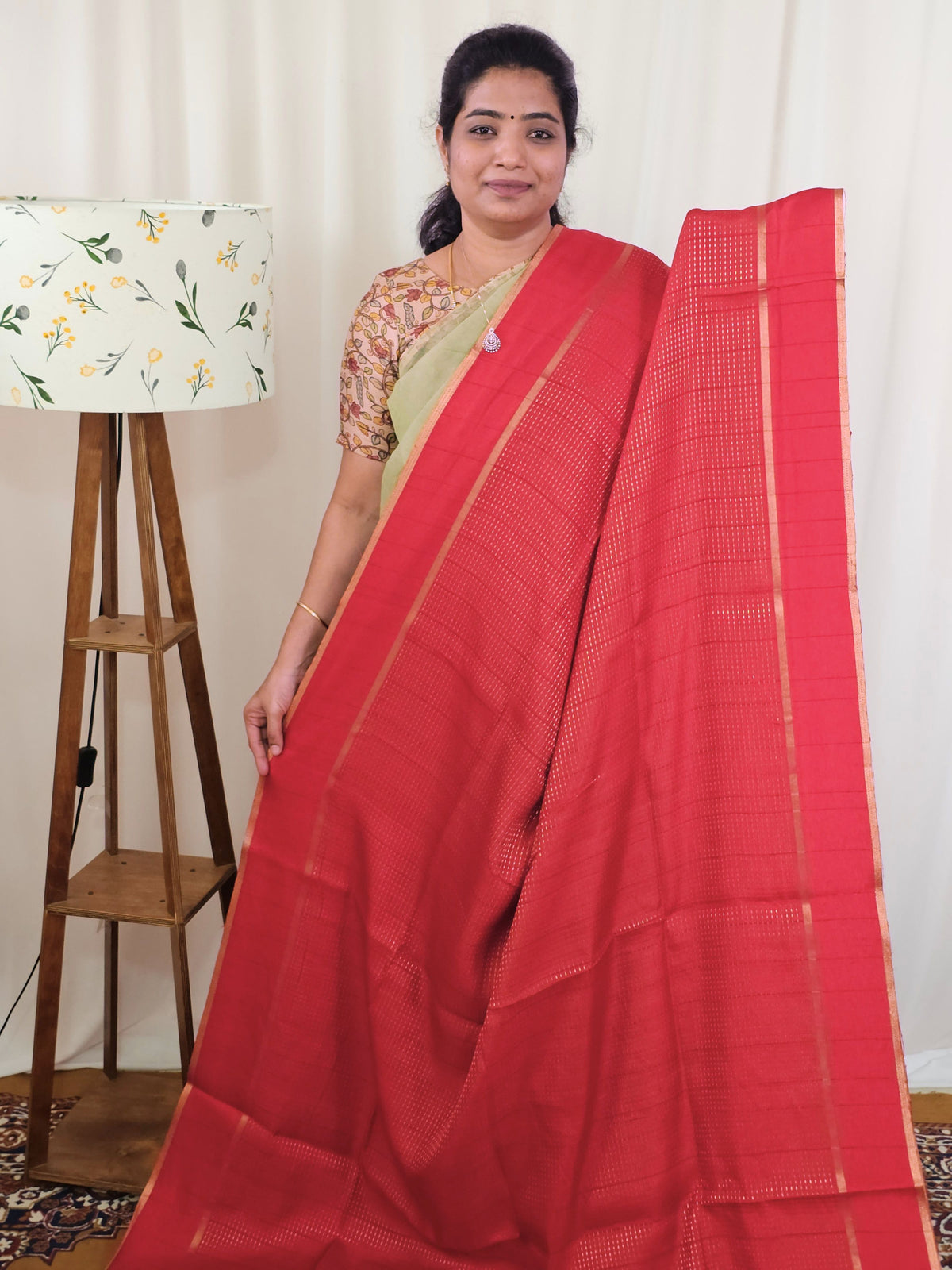Soft Semi Tussar with Zari Weaving Saree - Red