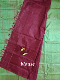 Green with Maroon Chinnalampattu Saree with Blouse