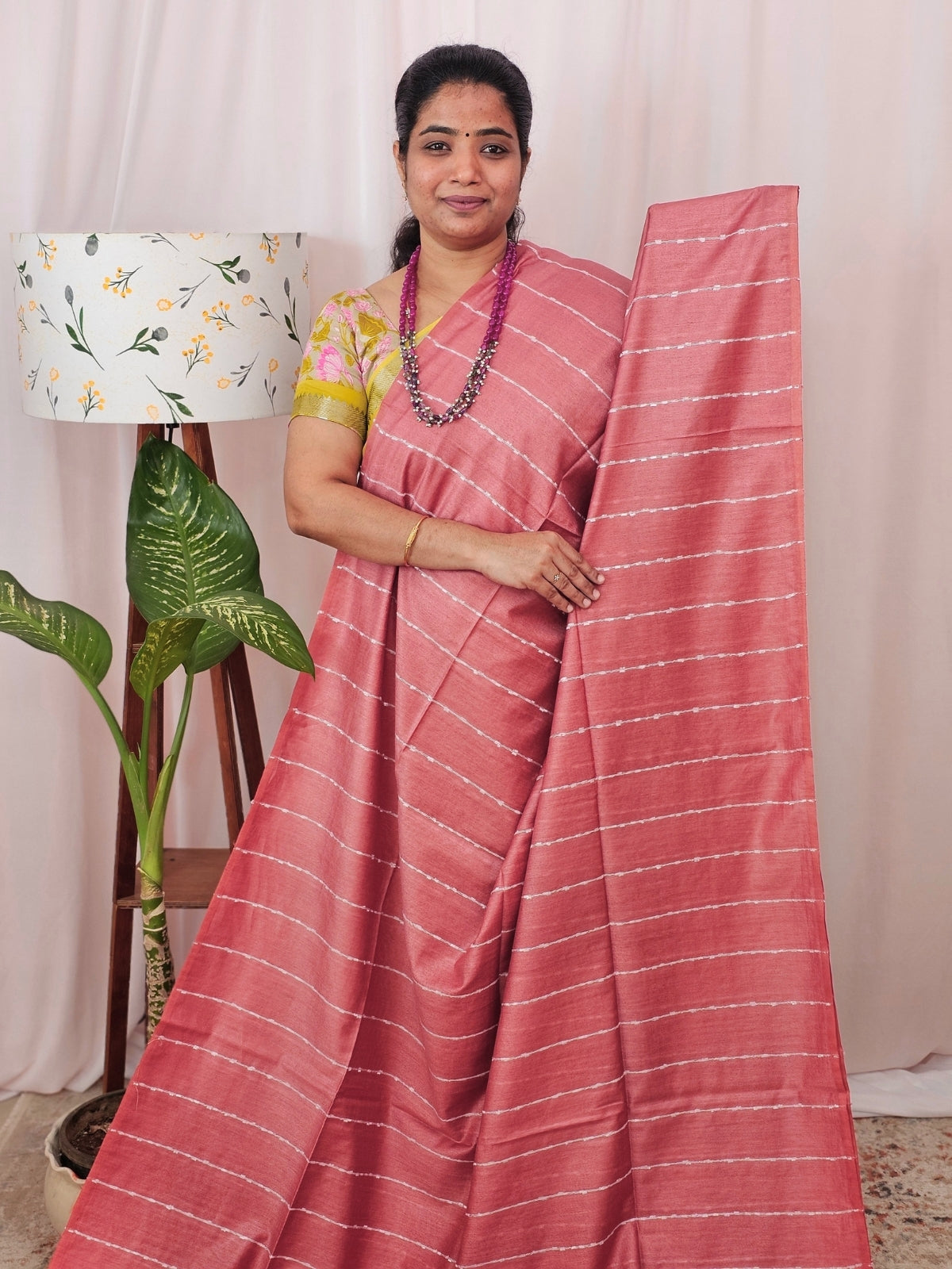 Bhagalpuri Fancy Sarees - Peach with Cream