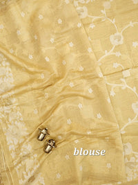 Soft Cotton with Weaving Floral Pattern  - Yellow