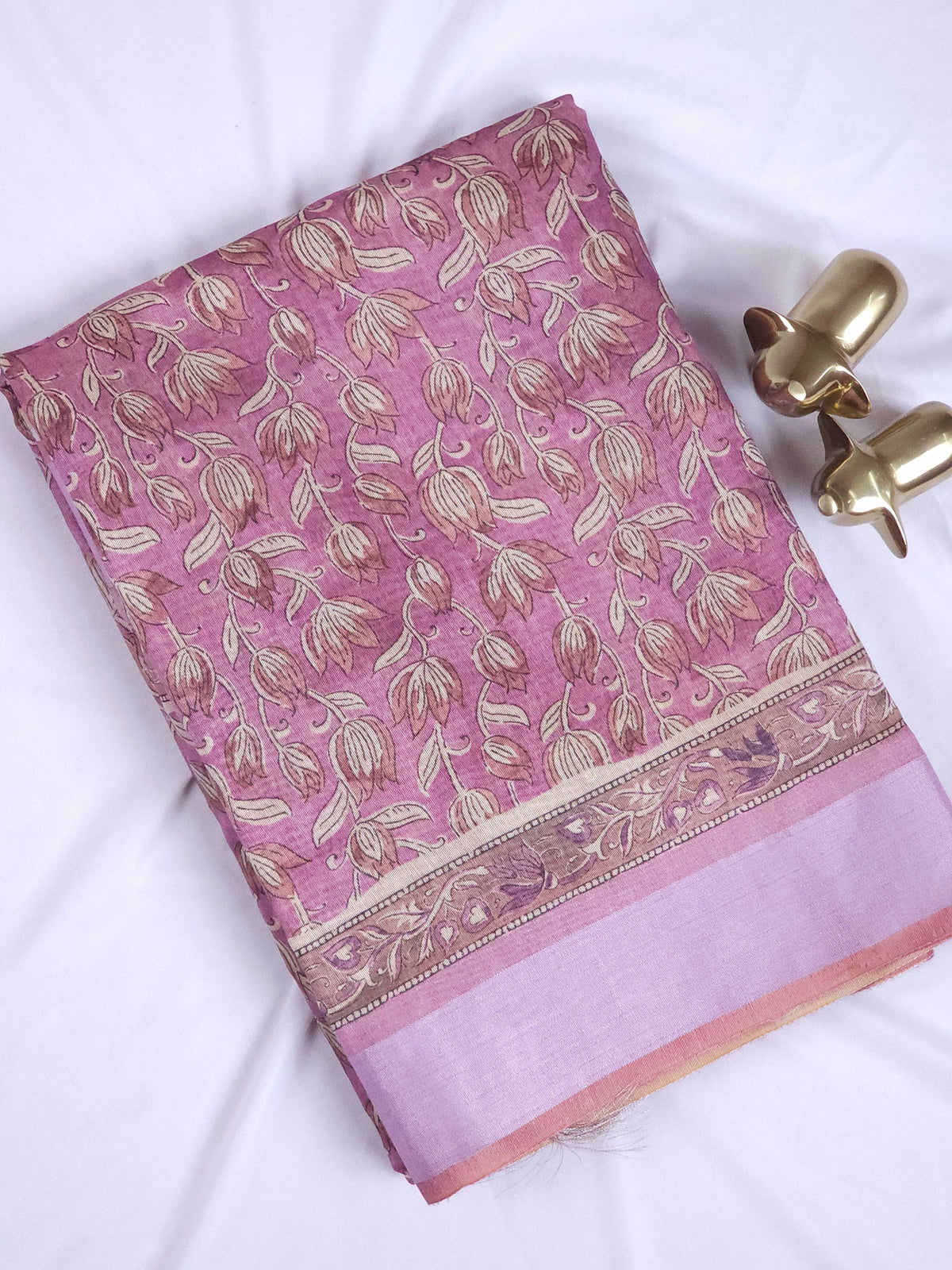 Soft Semi Tussar with Digital Prints - Pink