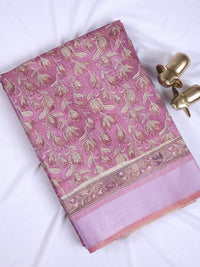 Soft Semi Tussar with Digital Prints - Pink