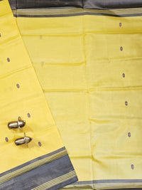 Chinnalampattu Saree - Sandal Yellow with Black
