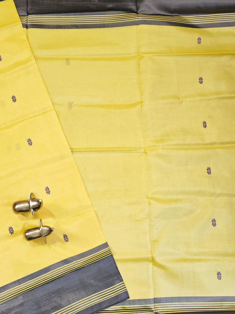 Chinnalampattu Saree - Sandal Yellow with Black