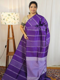 Semi Raw Silk - Dark Purple with Lavender