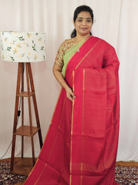 Soft Semi Tussar with Zari Weaving Saree - Red