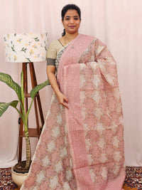 Premium Super Net Kota Saree - Pastel Peach